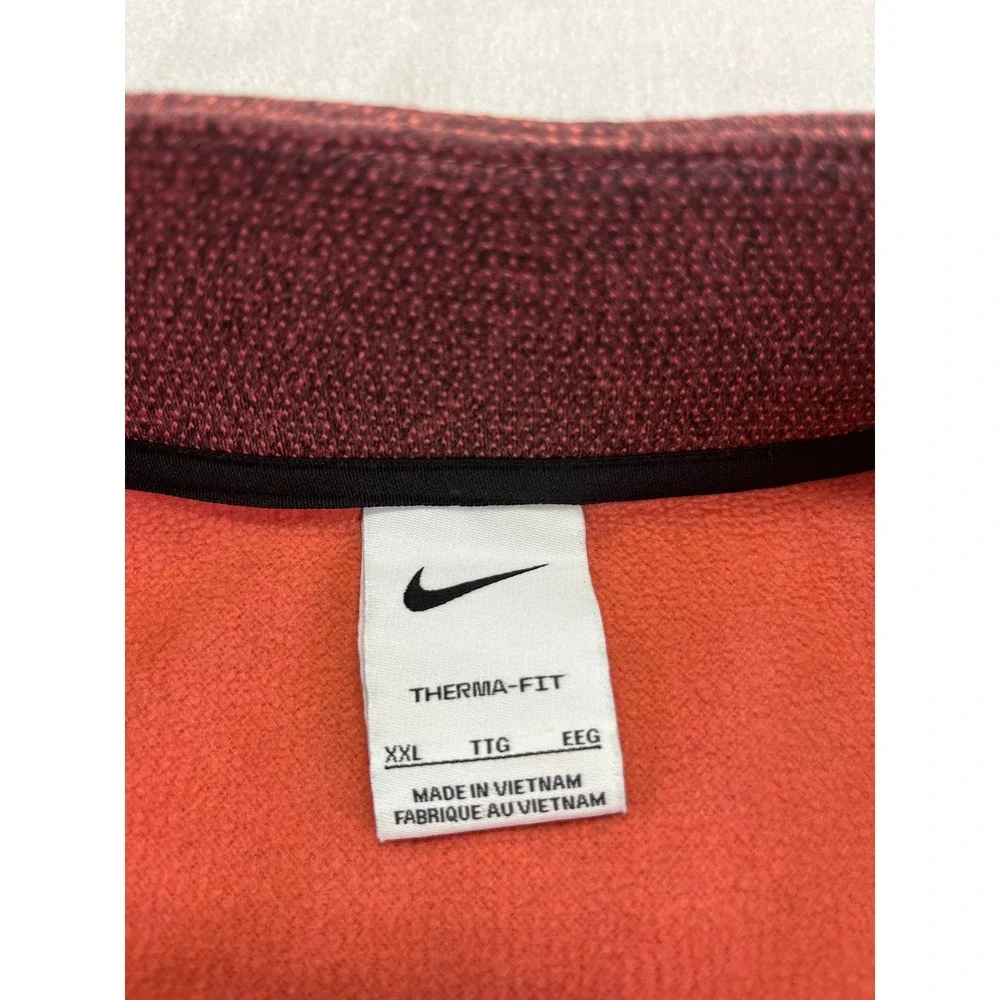 Nike Pullover Top Mens XXL Burgundy Therma-FIT 1/4 Zip Fleece Athletic Excellent